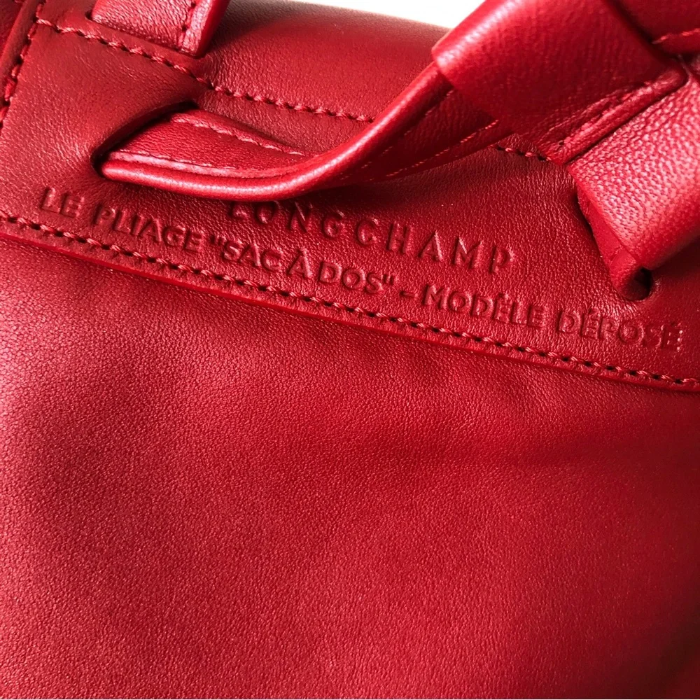 ❤️cutie❤️ lovely LongChamp  Le Pliage Cuir Backpack  extra small soft leather